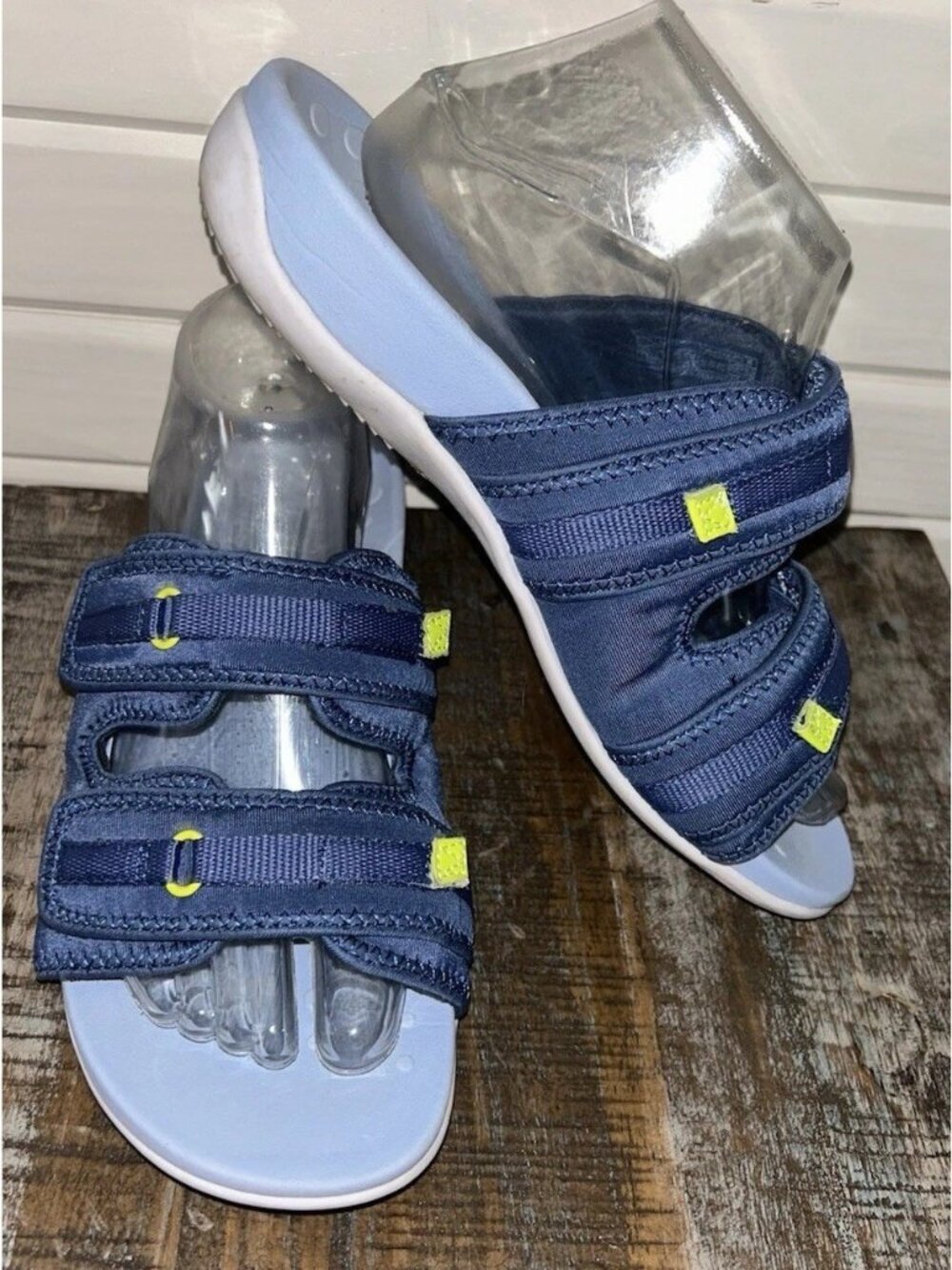 Vionic Sz 8.5 Sarah Adjustable Strap Sport Slide Sandals Blue Arch Support